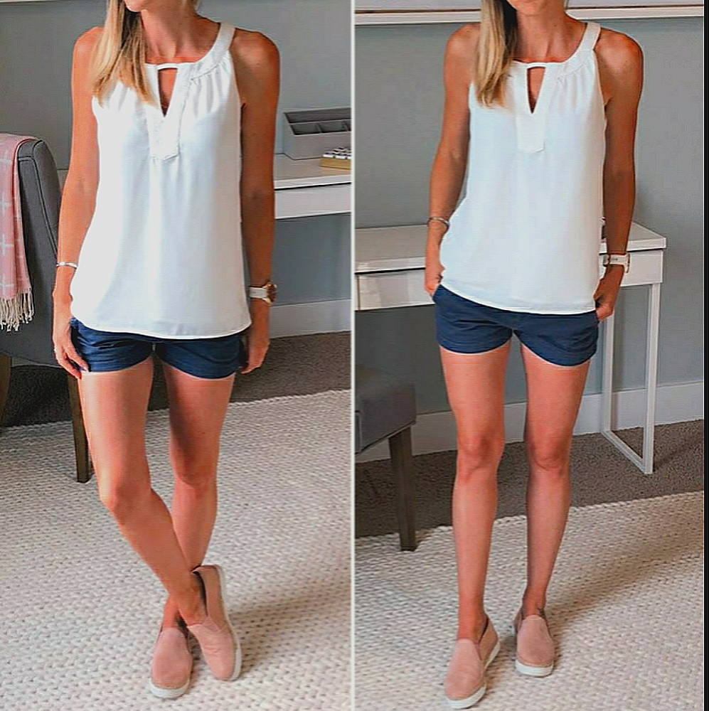 Skies are Blue White Halter Blouse Siz…